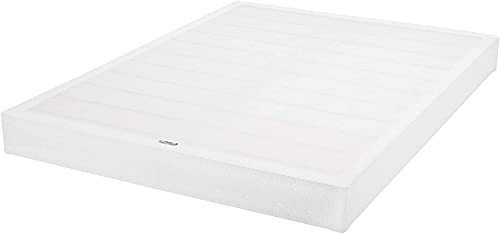 Amazon Basics Smart Box Spring Bed Base, 9-Inch Mattress Foundation, Tool-Free Easy Assembly, King, White