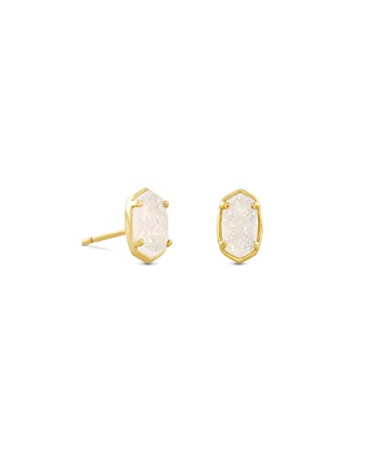 Kendra Scott Emilie Stud Earrings for Women, Fashion Jewelry, 14k Gold-Plated, Iridescent Drusy
