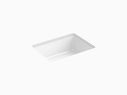 KOHLER 8189-0 Verticyl 17' Rectangular Undermount Bathroom Sink, Vitreous Lavatory Vanity Sink, Undermount Bathroom Sink Rectangle, White