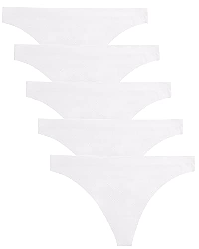 voenxe Seamless Thongs for Women No Show Thong Underwear Women 5-10 Pack