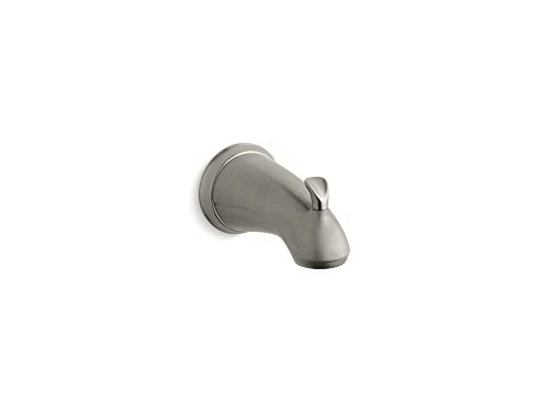 KOHLER 10281-4-BN Forte Bath Spout with Sculpted Lift Rod and Slip-Fit Connection, Model K-10281-4, Vibrant Brushed Nickel