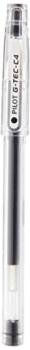 PILOT G-Tec-C Gel Ink Rolling Ball Pens, Ultra Fine Point (0.4mm), Black Ink, 12-Pack (35491)