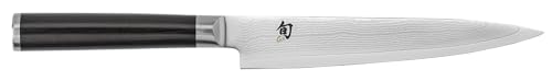 Shun Cutlery Classic Utility Knife 6', Narrow, Straight-Bladed Kitchen Knife Perfect for Precise Cuts, Ideal for Preparing Sandwiches or Trimming Small Vegetables, Handcrafted Japanese Knife