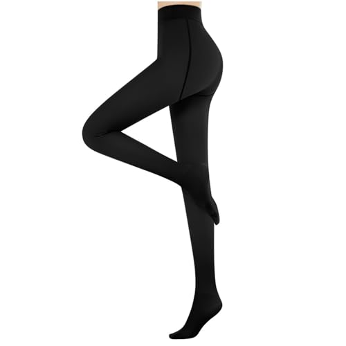 OPHPY Best Black of Friday Deals, Fleece Lined Tights Women 2-3 Pairs Fake Translucent Warm Pantyhose Leggings Winter Sheer Thick Tights Thermal Pants