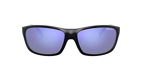 ARNETTE Unisex Sunglasses Shiny Black Frame, Grey-Black Lenses, 63MM