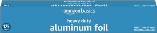 Amazon Basics Heavy Duty Aluminum Foil, 125 Sq Ft (Pack of 1)