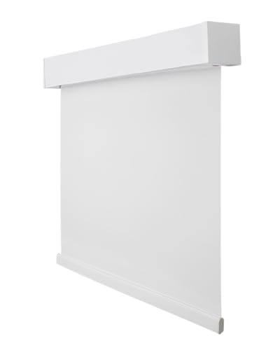 CALYX INTERIORS Blackout Roller Shade with Valance, Thermal Insulating Blind, Cordless, 34' W x 60' H, Simple White