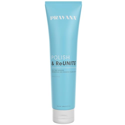 Pravana Polish & Reunite Split End Mender | Lightweight Styling Cream | Improves Smoothness, Manageability, Shine | Hydrolyzed Oat Protein Tames Frizz & Smooths Hair | 5.2 Oz