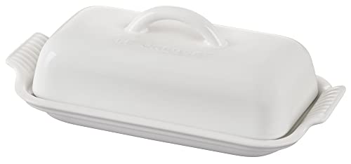 Le Creuset Stoneware Heritage Butter Dish, White