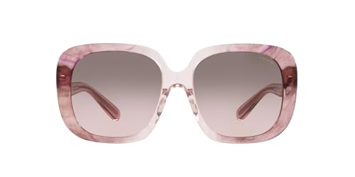 Coach HC8323U Universal Fit Sunglasses, Transparent Pink Ombre/Brown Pink Gradient, 56 mm