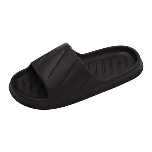 Open Toe Slides for Men And Women, Comfy Lightweight Home Slippers Fashionable, Slippers Shoes for Indoor And Outdoor Black, 6