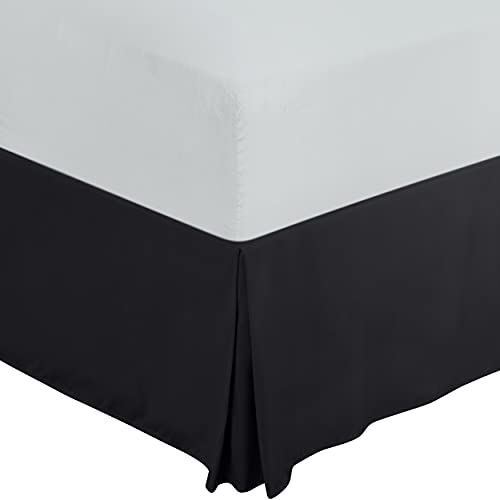 Utopia Bedding Full Bed Skirt - Soft Quadruple Pleated Ruffle - Easy Fit with 16 Inch Tailored Drop - Hotel Quality, Shrinkage and Fade Resistant (Full, Black)