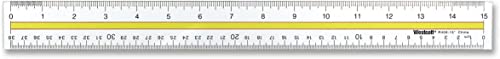 Westcott Acrylic Data Highlight Reading Ruler With Tinted Guide, 15' Clear