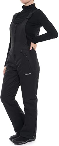SkiGear Women's Essential Insulated Bib Overalls, Black, Medium