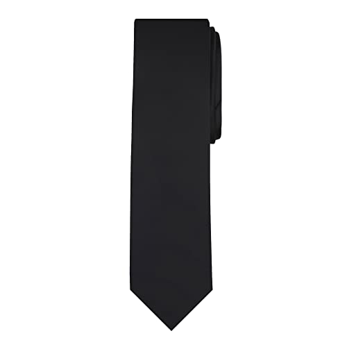 Jacob Alexander Boy's Regular Self Tie Prep Solid Color Necktie - Black