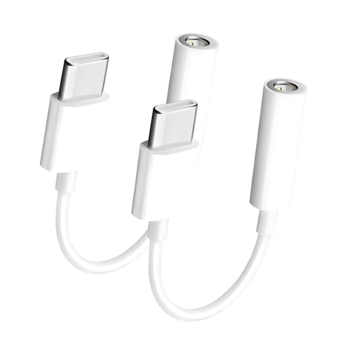 Seulliya 2 Pack USB Type C to 3.5mm Female Headphone Jack Adapter, USB C to Aux Audio Dongle Cable Cord Compatible with iPhone 15 Pro Max/15 Pro/15, Max,iPad Pro,MacBook, Galaxy S24 S23 S22