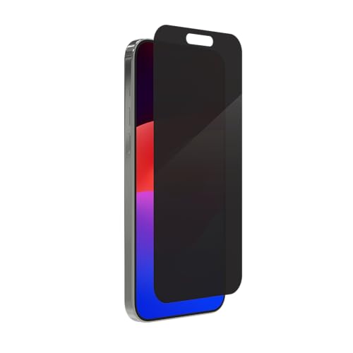 ZAGG InvisibleShield Glass Elite Privacy iPhone 15 Pro Max Screen Protector - 5X Stronger with Reinforced Edges, 2-Way Privacy Filter, Scratch & Smudge-Resistant Surface, Easy to Install