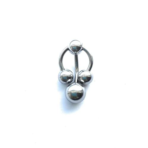 PODOL STAR Surgical Steel Horseshoe & Barbell Combo for VCH Piercing.