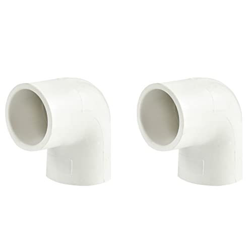 FangKingNo 2pcs 2Inch 2-Way PVC Pipe Fitting 90 Degree Elbow PVC Adapter Coupling Schedule 40 White Socket - Pack of 2(2, 2')