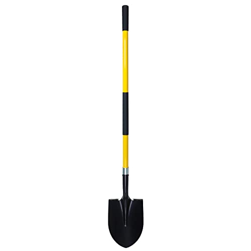 VNIMTI Shovel for Digging, 56 Inches Heavy Duty Shovel for Gardening, Round Shovel for Digging with Fiberglass Handle (Yellow)