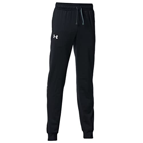 Under Armour Boys' Brawler 2.0 Tapered Pants , Black (001)/White , Large