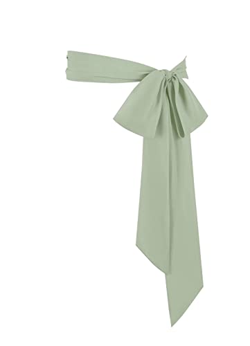 Juweniz Women's Long Chiffon Sash Waist Belt For Bridal Wedding Bridesmaid Prom Formal Special Occasion Dresses Belt 3'' Sage