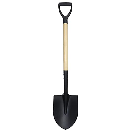 Shovel for Digging,Round Shovel, Garden Tool with D-handle, 41 Inches in Overall Length, Wooden Handel Garden Shovel,Beach Shovel, Car Snow Shovel