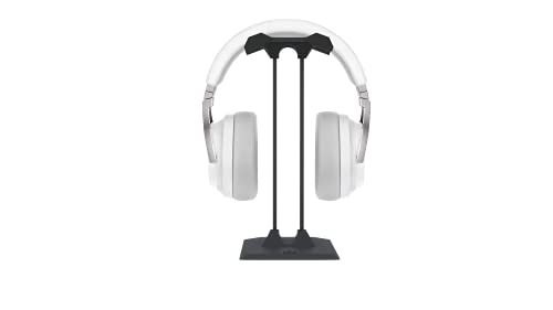 Octoo Headphone Stand, Litestand Headset, Headset Holder Earphone Stand with Steel Supporting Bars Flexible Headrest thermoplastic Resin Solid Base for All Headphones Size (Black)