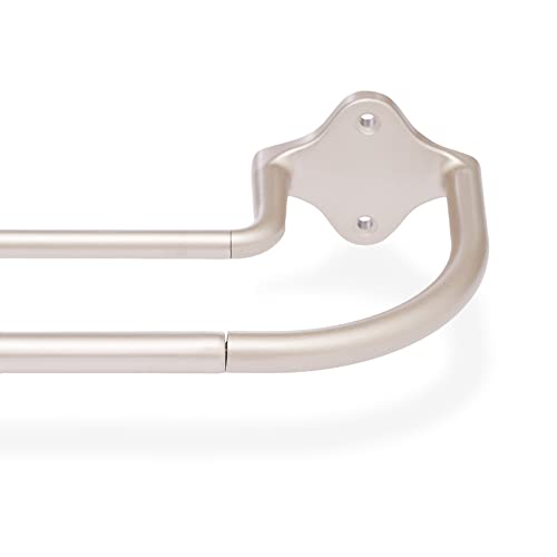 Amazon Basics Room Darkening Double Curtain Rod, 48 - 88 Inches, Nickel