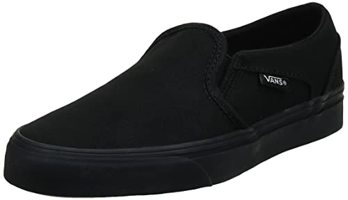 Vans Women's Asher' Slip On Trainers, Black Canvas Black Black 186, 8