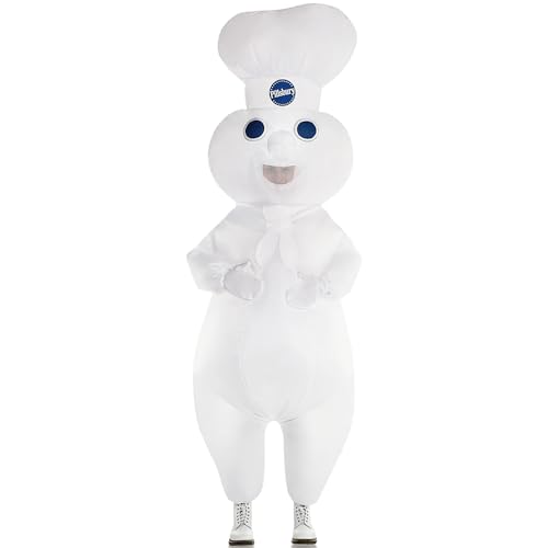 White Pillsbury Doughboy Inflatable Costume Kit - Adult Standard Size (1 Set) - Comfortable & Lightweight Material Perfect for Parties & Events
