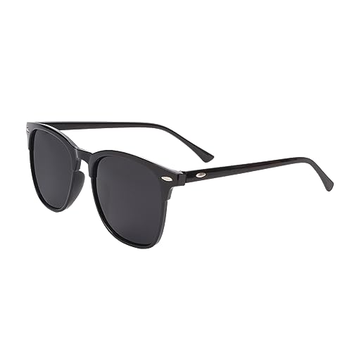 Hecto Womens Sunglasses Polarized Trendy Black Round UV Protection Summer Beach Accessories Baseball Gym Vacation Essentials