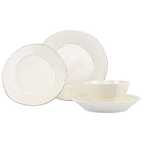 Vietri Italian Lastra Collection Dinnerware Sets (Linen, 4-Piece Place Setting)