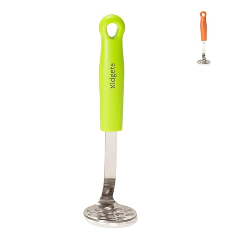 Mini Avocado Masher, Small Potato Masher, Heavy Duty, Kitchen Utensil. Stainless Steel, Tiny Masher, Compact Mini Masher for Avocado - Effortless Guacamole Preparation, Dishwasher Safe.… (Green)