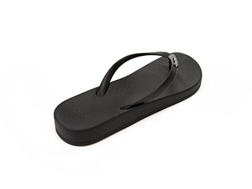 Ipanema Women's Ana Tan Flip Flop - Comfortable & Stylish Summer Sandal with Anatomic Footbed & Non-Slip Sole, Black on Black, Size 9