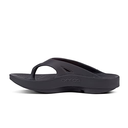 OOFOS OOriginal Sandal, Black - Men’s Size 4, Women’s Size 6 - Lightweight Recovery Footwear - Reduces Stress on Feet, Joints & Back - Machine Washable