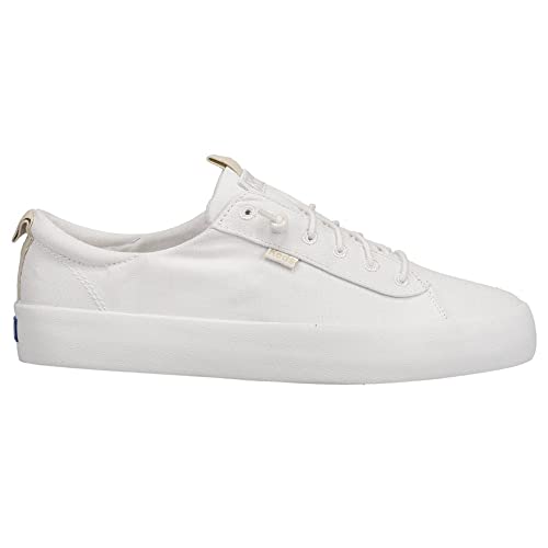 Keds Kickback Canvas Slip on, Sneaker Womens, White, 8 Medium