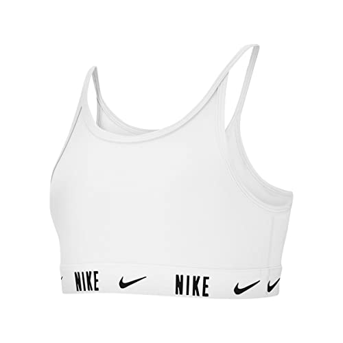 Nike Girl's Trophy Bra (Little Kids/Big Kids) White/Black LG (14-16 Big Kid)