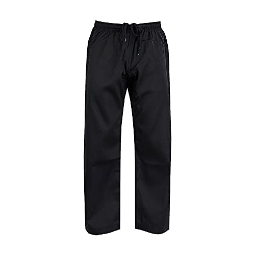 ChoCho Track Adult Karate Trousers Martial Arts Student Karate Suit GI Aikido Pant Kung Fu (Black, 0/130cm)