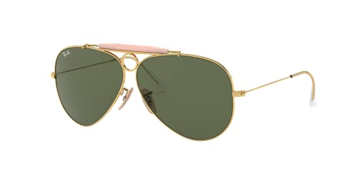 Ray-Ban RB3138 Shooter Aviator Sunglasses, Gold Blush/G-15 Green, 62 mm + 0