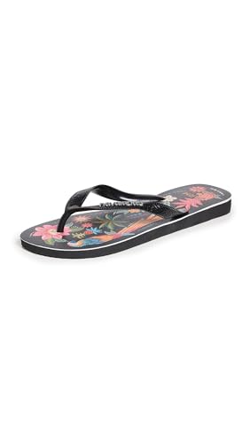 Havaianas Women's Farm Black Parrots Flip-Flop, 7-8