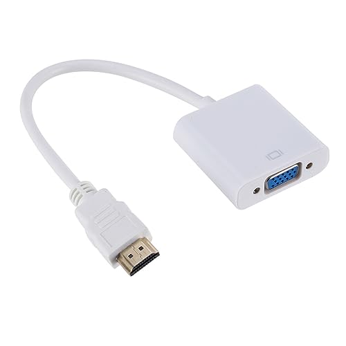 1080P HDMI-Compatible to VGA Adapter Digital to Analog Converter Cable Fit Compatible Xbox PS4 PC TV Box to Projector Displayer HDTV (Color : White, Size : (=0.5m)