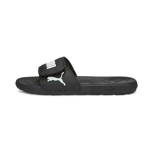 PUMA Women's Cool CAT 2.0 Slide Sandal, Black White, 8