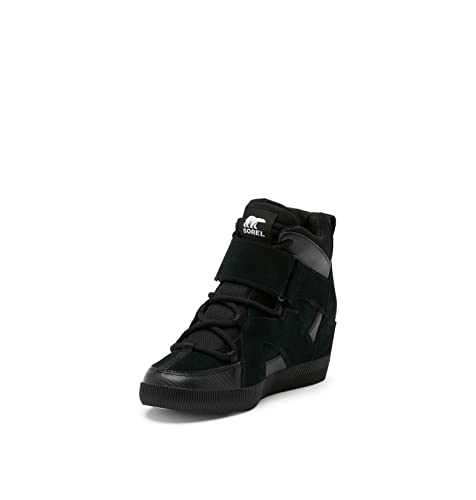 Sorel Women's Out 'N About Sport Wedge Boot - Black, Sea Salt - Size 9