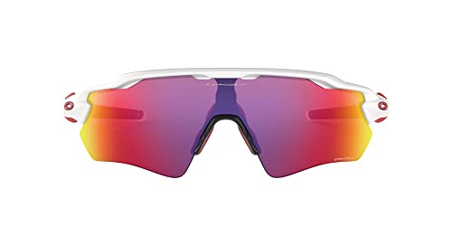 Oakley Men's OO9208 Radar EV Path Rectangular Sunglasses, Polished White/Prizm Road, 38 mm