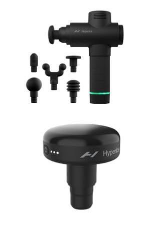 Hyperice Hypervolt 2 in Black Handheld Percussion Massage Gun Heated Head Attachment Compatible with All Hypervolt Models