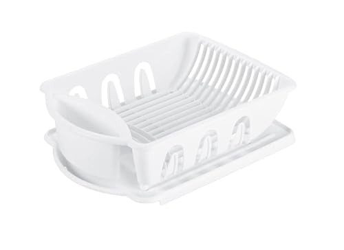 Sterilite 06218006 Sink Dish Rack Drainer, White