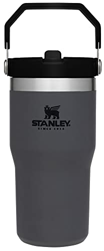 Stanley IceFlow Stainless Steel Tumbler - Vacuum Insulated Water Bottle for Home, Office or Car - Reusable Cup with Straw Leakproof Flip - Cold for 12 Hours or Iced for 2 Days (Charcoal)