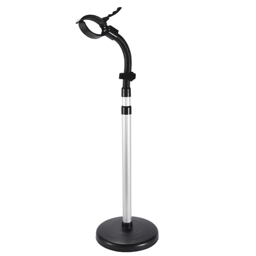 Bamodi Hair Dryer Holder Black - Hands-Free Hair Drying Metal Stand with 360° Rotation, Adjustable Height - Countertop or Wall Mount - Stylish and Convenient Storage Solution for Bathroom