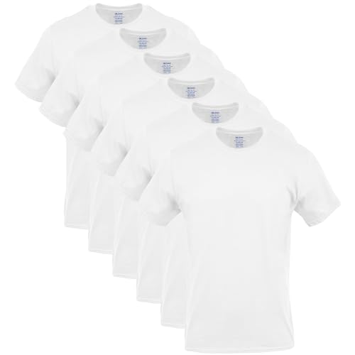 Gildan Men's Crew T-Shirts, Multipack, Style G1100, White (6-Pack), Medium